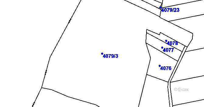 Parcela st. 4079/3 v KÚ Dolní Kounice, Katastrální mapa