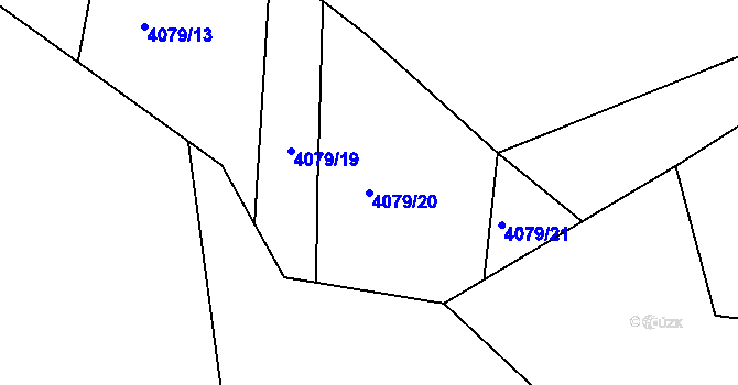 Parcela st. 4079/20 v KÚ Dolní Kounice, Katastrální mapa