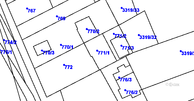 Parcela st. 771/1 v KÚ Dolní Kounice, Katastrální mapa
