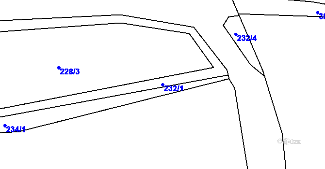 Parcela st. 232/1 v KÚ Dachov, Katastrální mapa