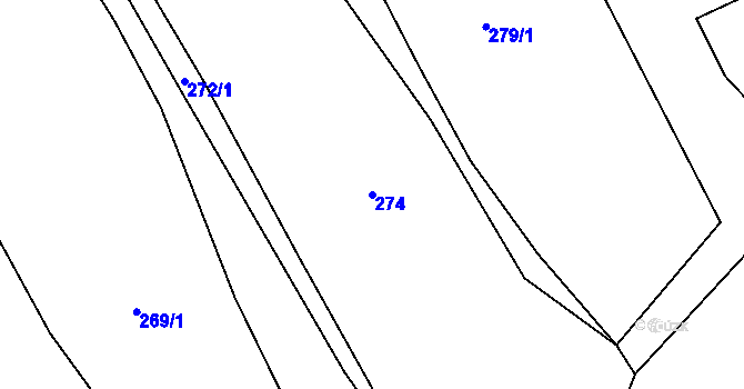 Parcela st. 274 v KÚ Dachov, Katastrální mapa