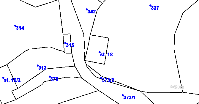 Parcela st. 18 v KÚ Horní Kožlí, Katastrální mapa