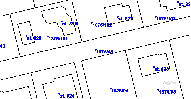 Parcela st. 1876/48 v KÚ Dolní Kralovice, Katastrální mapa