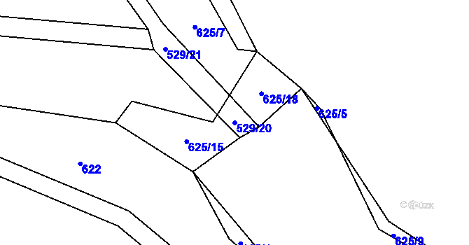 Parcela st. 529/20 v KÚ Dolní Kralovice, Katastrální mapa