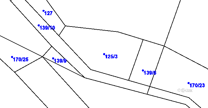 Parcela st. 125/3 v KÚ Vraždovy Lhotice, Katastrální mapa