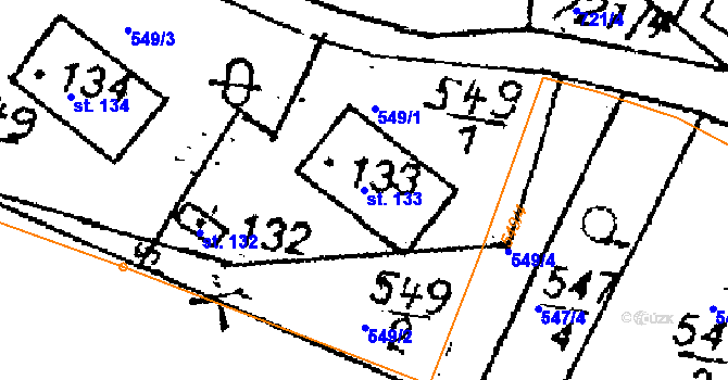 Parcela st. 133 v KÚ Dolní Krupá u Mnichova Hradiště, Katastrální mapa