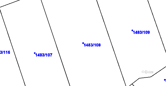 Parcela st. 1483/108 v KÚ Dolní Krupá u Havlíčkova Brodu, Katastrální mapa