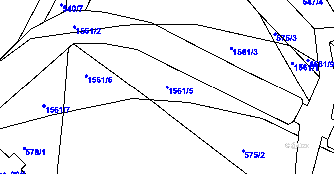 Parcela st. 1561/5 v KÚ Dolní Krupá u Havlíčkova Brodu, Katastrální mapa