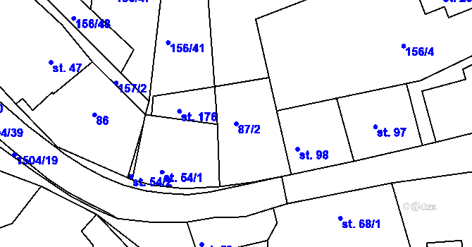 Parcela st. 87/2 v KÚ Dolní Krupá u Havlíčkova Brodu, Katastrální mapa