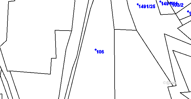 Parcela st. 106 v KÚ Dolní Krupá u Havlíčkova Brodu, Katastrální mapa