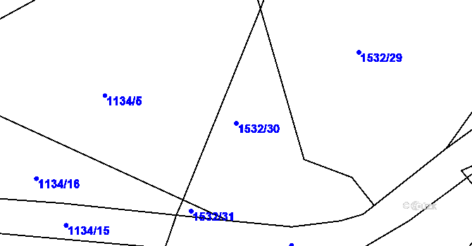 Parcela st. 1532/30 v KÚ Dolní Krupá u Havlíčkova Brodu, Katastrální mapa