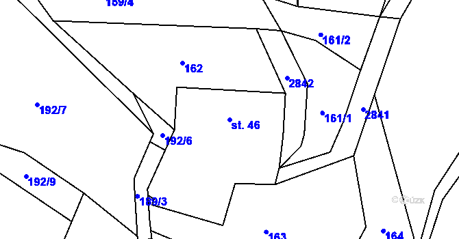 Parcela st. 46 v KÚ Dolní Lánov, Katastrální mapa