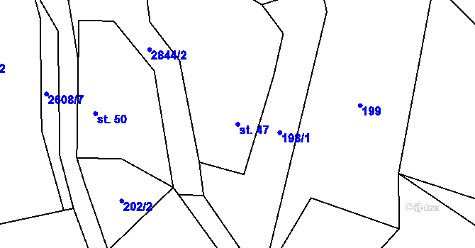 Parcela st. 47 v KÚ Dolní Lánov, Katastrální mapa