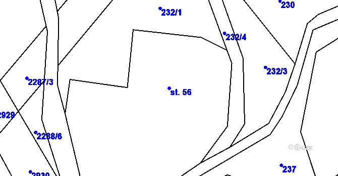 Parcela st. 56 v KÚ Dolní Lánov, Katastrální mapa