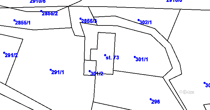 Parcela st. 73 v KÚ Dolní Lánov, Katastrální mapa