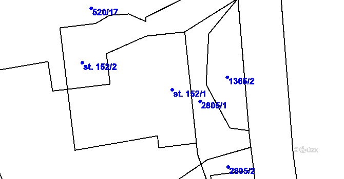 Parcela st. 152/1 v KÚ Dolní Lánov, Katastrální mapa