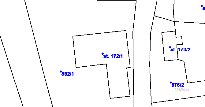 Parcela st. 172/1 v KÚ Dolní Lánov, Katastrální mapa