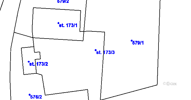 Parcela st. 173/3 v KÚ Dolní Lánov, Katastrální mapa