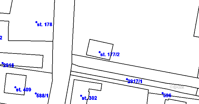 Parcela st. 177/2 v KÚ Dolní Lánov, Katastrální mapa