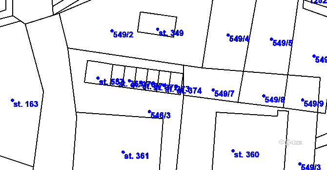 Parcela st. 373 v KÚ Dolní Lánov, Katastrální mapa