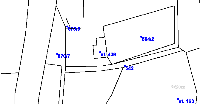 Parcela st. 439 v KÚ Dolní Lánov, Katastrální mapa
