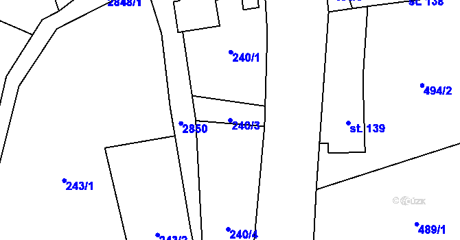 Parcela st. 240/3 v KÚ Dolní Lánov, Katastrální mapa