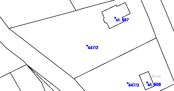 Parcela st. 447/2 v KÚ Dolní Lánov, Katastrální mapa