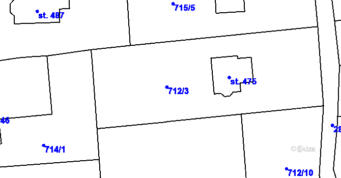 Parcela st. 712/3 v KÚ Dolní Lánov, Katastrální mapa