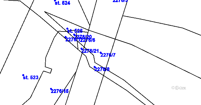 Parcela st. 2276/7 v KÚ Dolní Lánov, Katastrální mapa