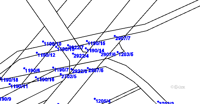 Parcela st. 2907/6 v KÚ Dolní Lánov, Katastrální mapa