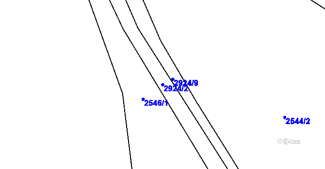 Parcela st. 2924/2 v KÚ Dolní Lánov, Katastrální mapa