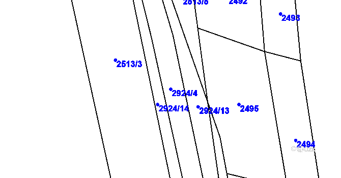 Parcela st. 2924/4 v KÚ Dolní Lánov, Katastrální mapa