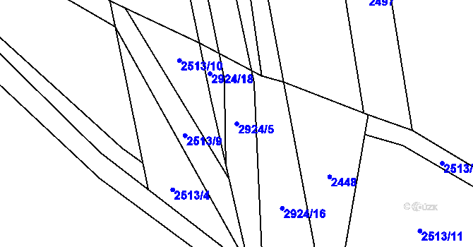 Parcela st. 2924/5 v KÚ Dolní Lánov, Katastrální mapa