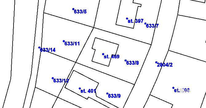Parcela st. 469 v KÚ Dolní Lánov, Katastrální mapa