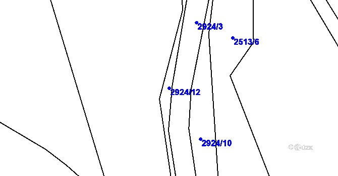 Parcela st. 2924/12 v KÚ Dolní Lánov, Katastrální mapa