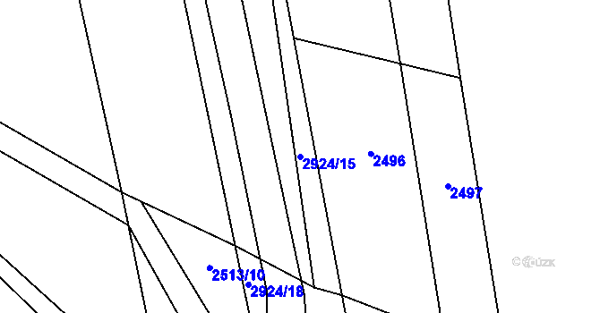 Parcela st. 2924/15 v KÚ Dolní Lánov, Katastrální mapa