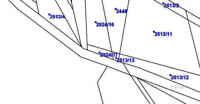 Parcela st. 2924/17 v KÚ Dolní Lánov, Katastrální mapa