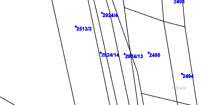 Parcela st. 2924/14 v KÚ Dolní Lánov, Katastrální mapa