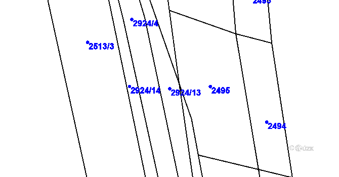 Parcela st. 2924/13 v KÚ Dolní Lánov, Katastrální mapa