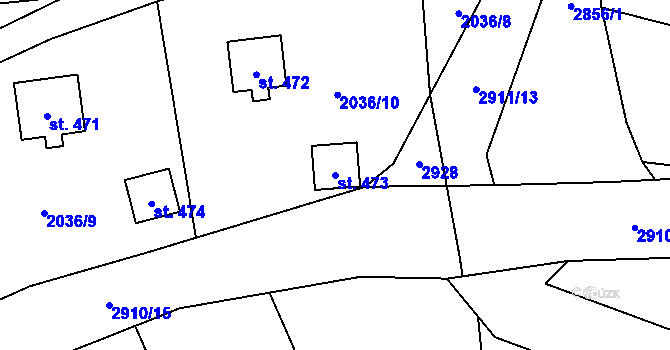 Parcela st. 473 v KÚ Dolní Lánov, Katastrální mapa