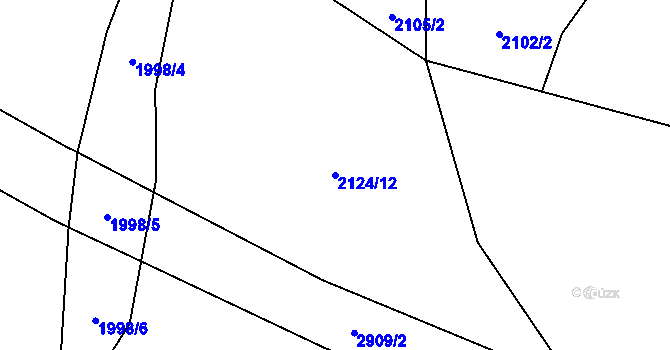 Parcela st. 2124/12 v KÚ Dolní Lánov, Katastrální mapa