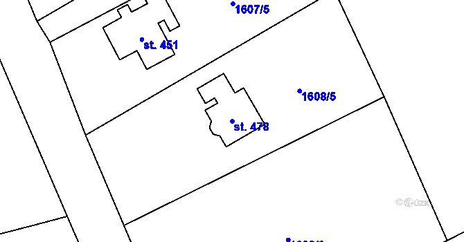 Parcela st. 478 v KÚ Dolní Lánov, Katastrální mapa