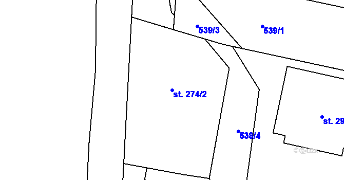 Parcela st. 274/2 v KÚ Dolní Lánov, Katastrální mapa