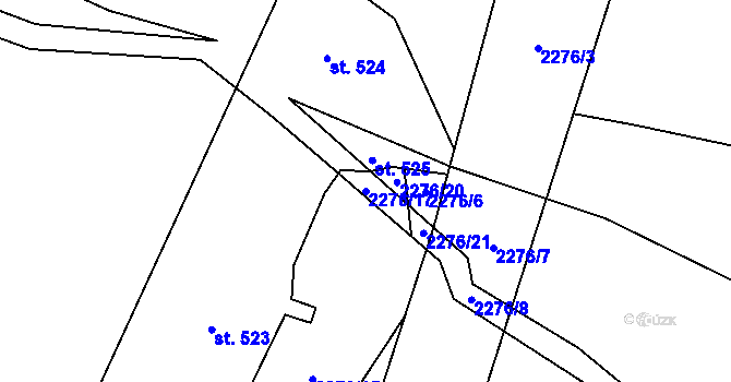 Parcela st. 2276/17 v KÚ Dolní Lánov, Katastrální mapa