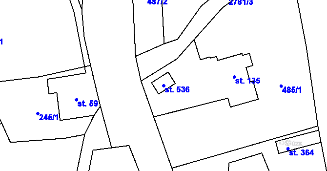 Parcela st. 536 v KÚ Dolní Lánov, Katastrální mapa