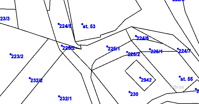 Parcela st. 225 v KÚ Dolní Lánov, Katastrální mapa
