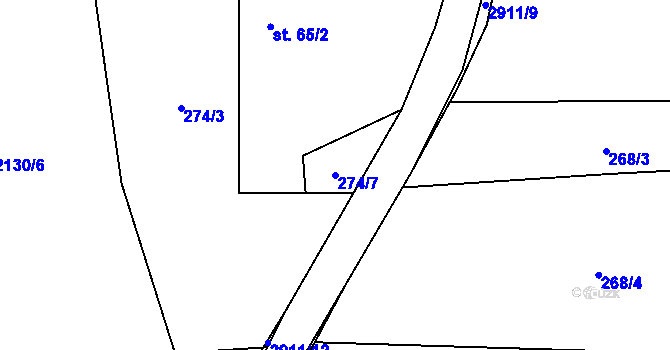 Parcela st. 274/7 v KÚ Dolní Lánov, Katastrální mapa