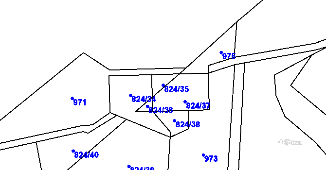 Parcela st. 824/35 v KÚ Dolní Lánov, Katastrální mapa