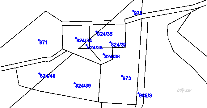 Parcela st. 824/38 v KÚ Dolní Lánov, Katastrální mapa