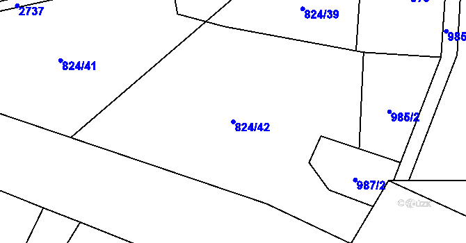 Parcela st. 824/42 v KÚ Dolní Lánov, Katastrální mapa